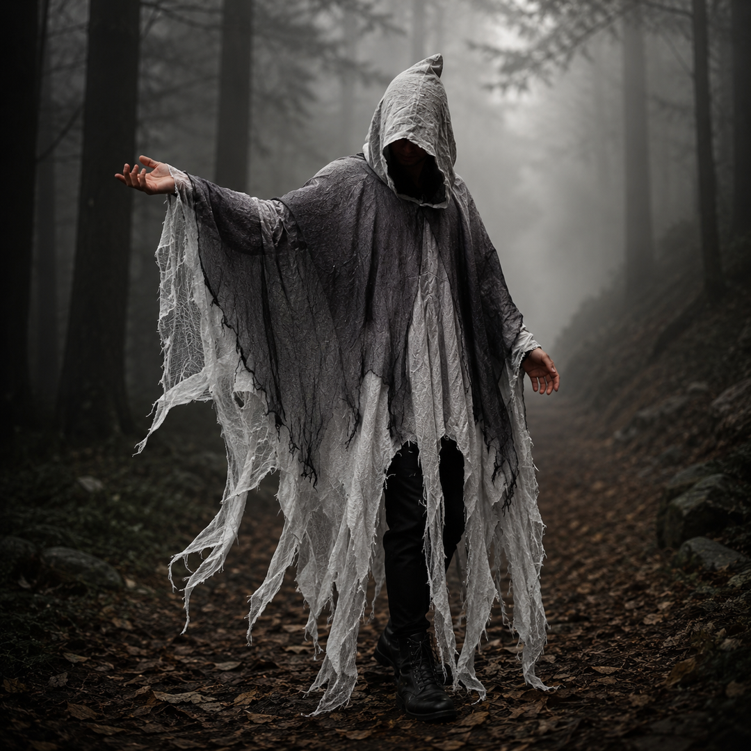Adult Zombie Skull Cape Costume Halloween Skull Mask Haunted House Escape Room Cosplay