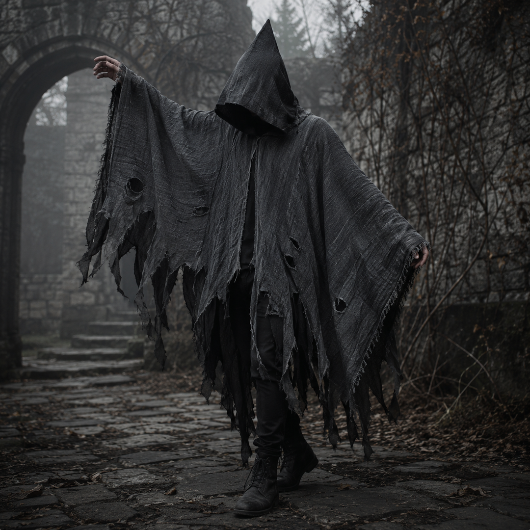 Adult Zombie Skull Cape Costume Halloween Skull Mask Haunted House Escape Room Cosplay