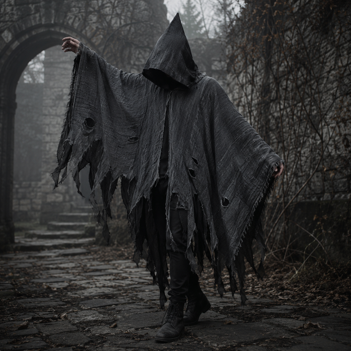 Adult Zombie Skull Cape Costume Halloween Skull Mask Haunted House Escape Room Cosplay