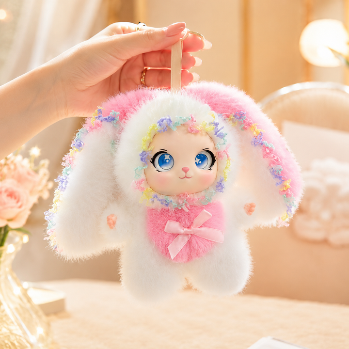 Cute Big Ear Rabbit Plush Bunny Keychain Bag Charm Decor Gift