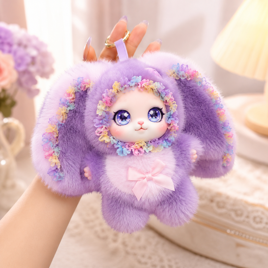 Cute Big Ear Rabbit Plush Bunny Keychain Bag Charm Decor Gift