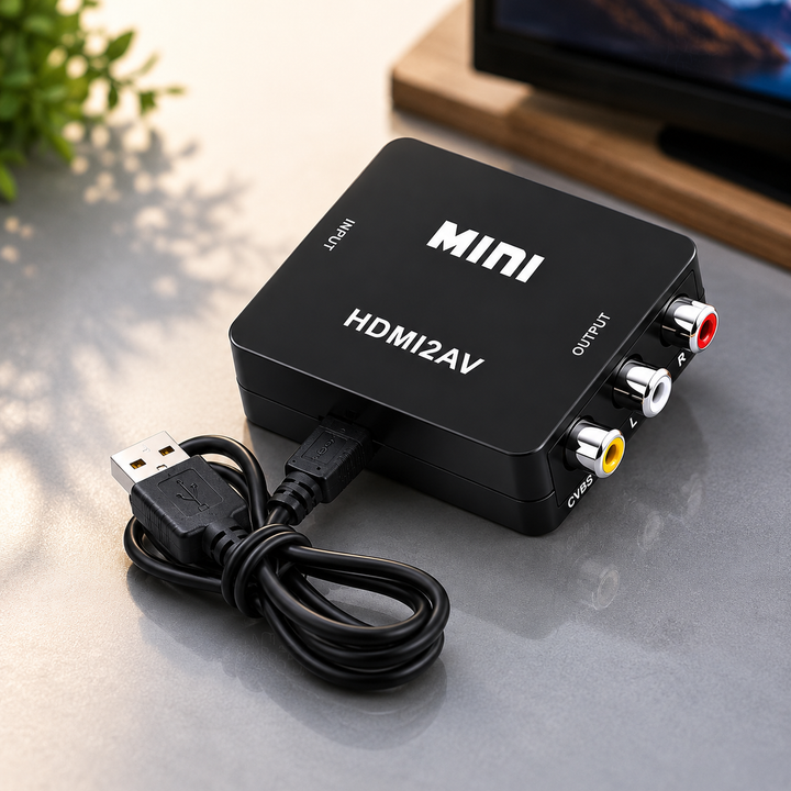 HDMI to RCA Converter Composite AV Adapter 1080P CVBS for Old TV