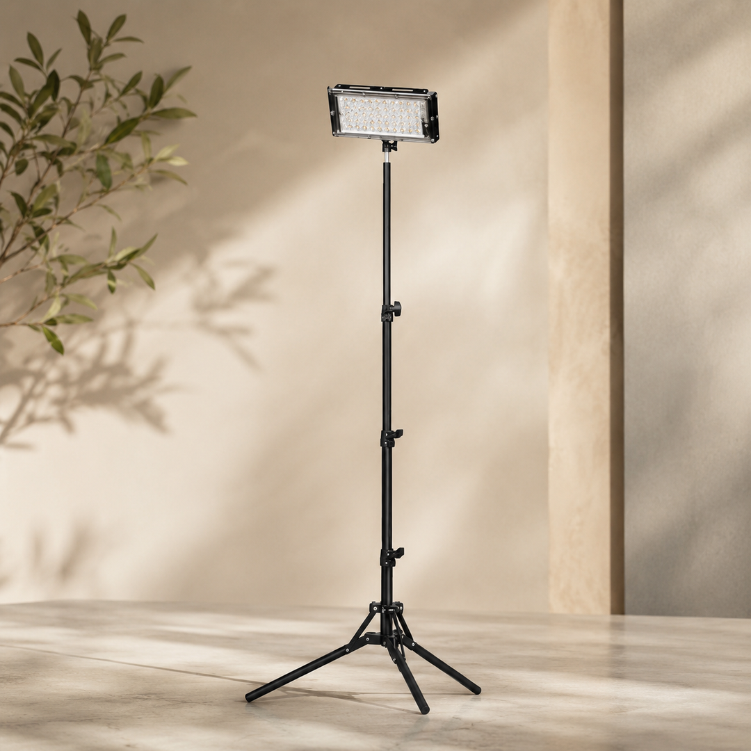 Camping LED Work Light with Tripod Stand Portable Flood Light Rechargeable