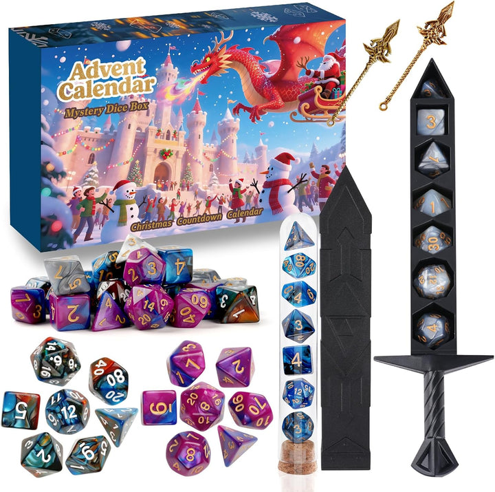 Christmas Advent Calendar 2025 Dice Set Role Playing Game