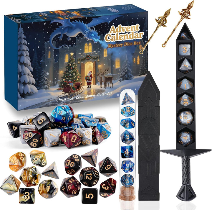 Christmas Advent Calendar 2025 Dice Set Role Playing Game
