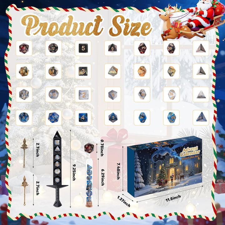 Christmas Advent Calendar 2025 Dice Set Role Playing Game