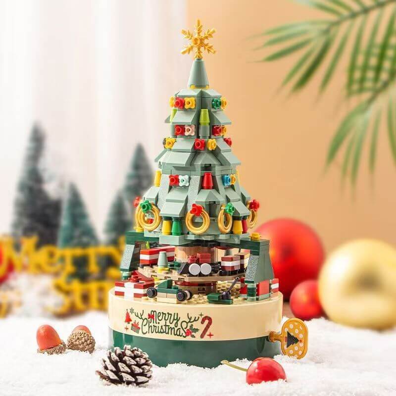 Christmas Tree Building Blocks Set Music Box LED Light