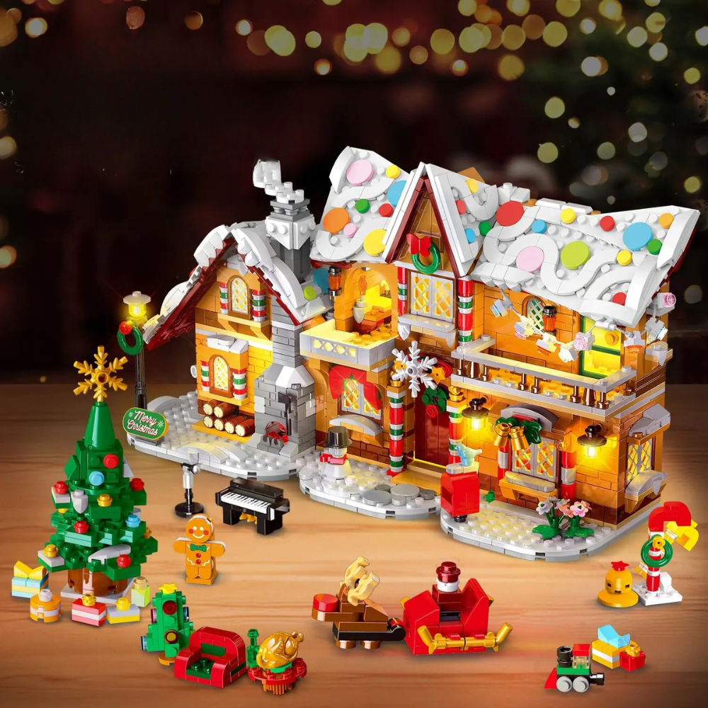 Gingerbread House Building Set LED Lights