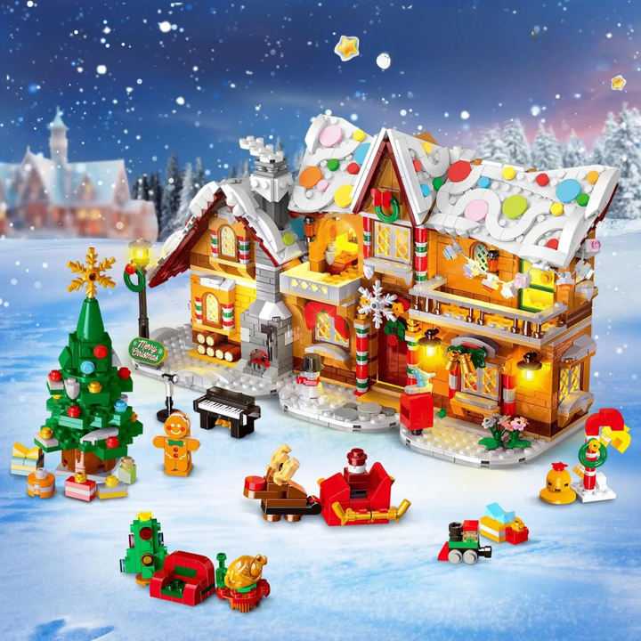 Gingerbread House Building Set LED Lights