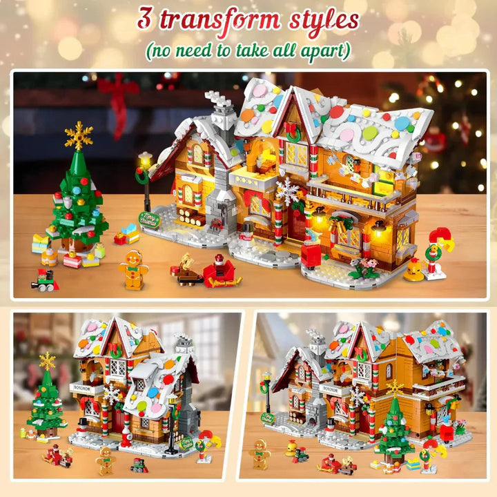 Gingerbread House Building Set LED Lights