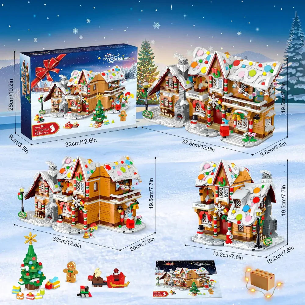 Gingerbread House Building Set LED Lights