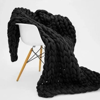 Merino Wool Knitted Blanket Throw