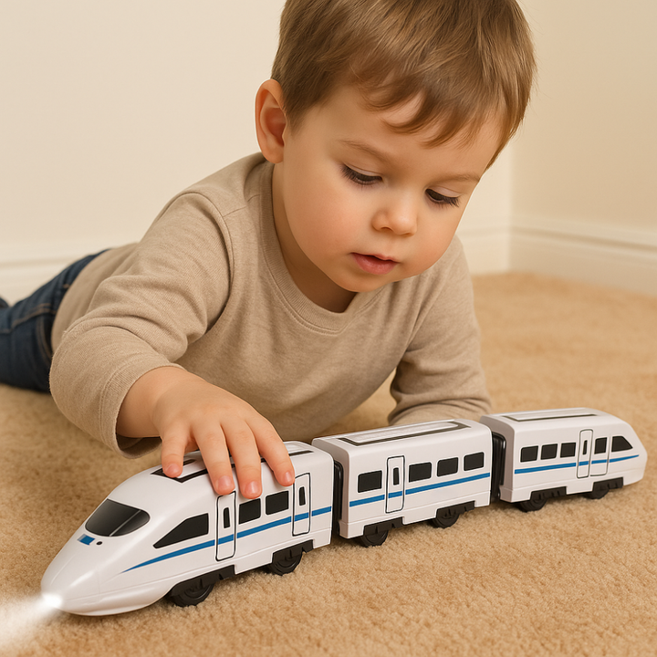 Wooden Toy Train Set for Toddlers
