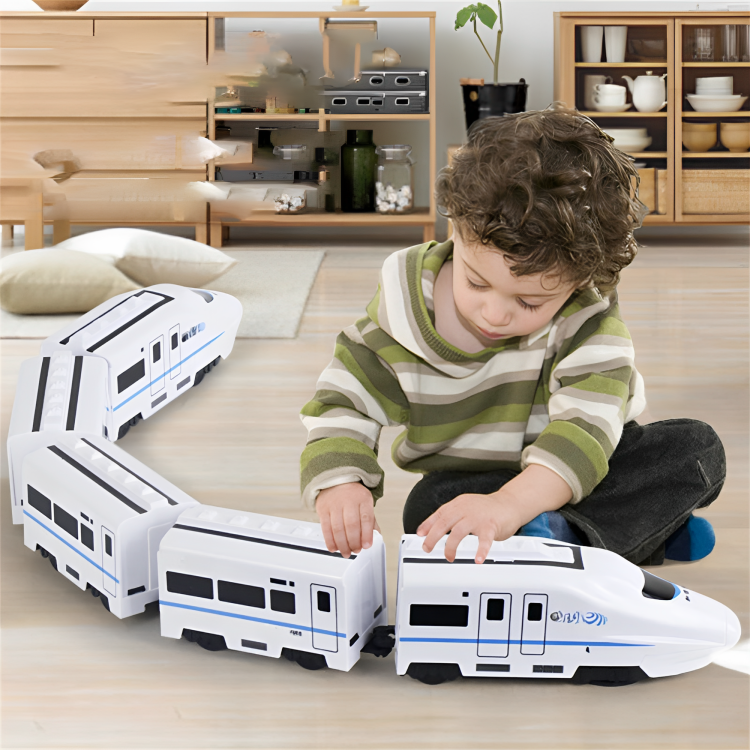 Wooden Toy Train Set for Toddlers