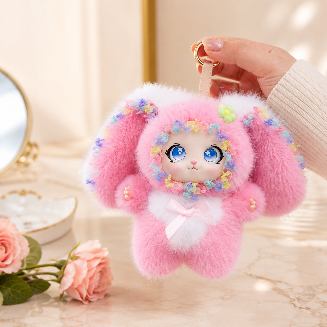 Cute Big Ear Rabbit Plush Bunny Keychain Bag Charm Decor Gift