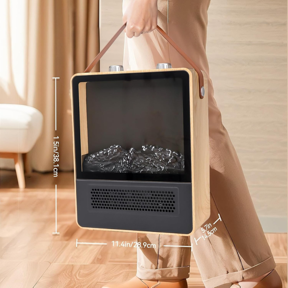 Electric Fireplace Heater with Flame Effect