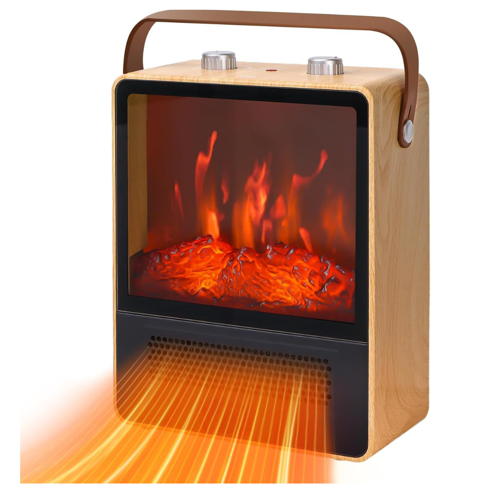Electric Fireplace Heater with Flame Effect