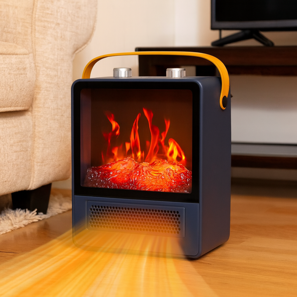 Electric Fireplace Heater with Flame Effect