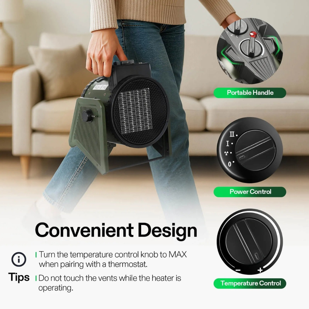 Adjustable Thermostat Electric Space Heater