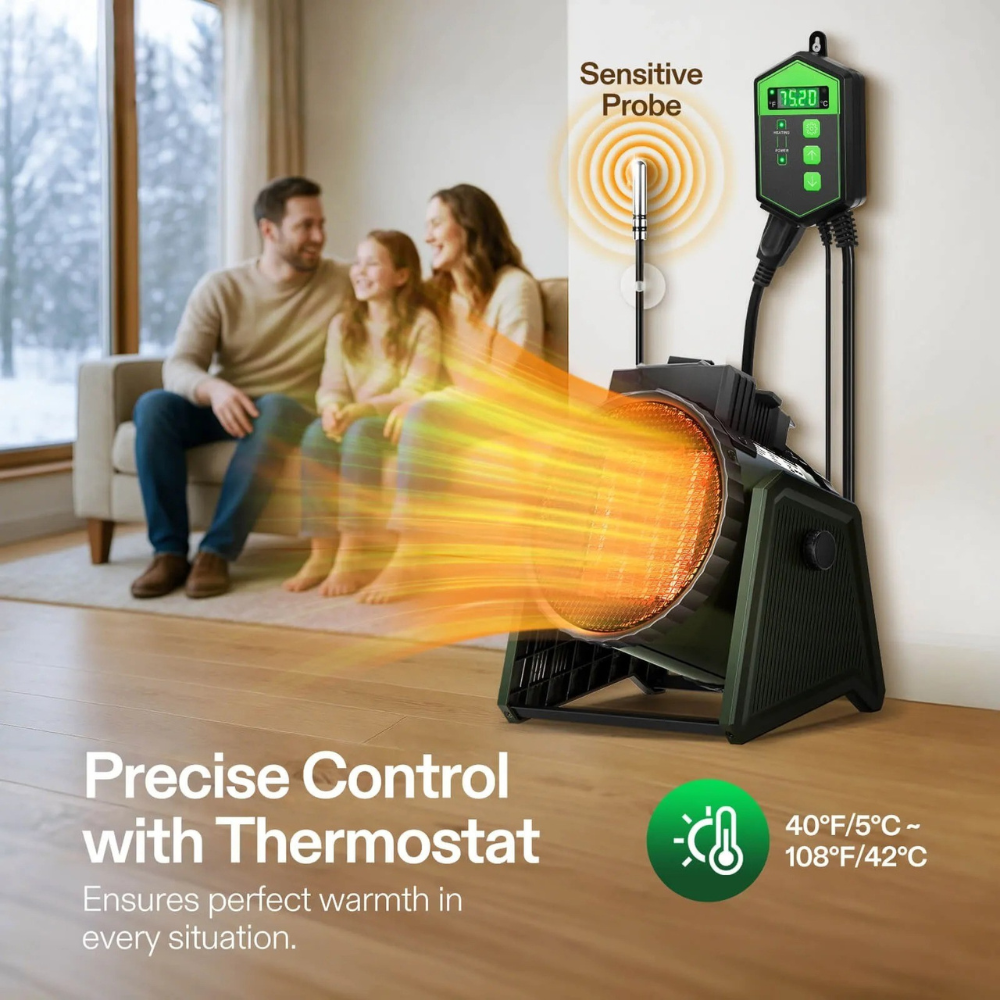 Adjustable Thermostat Electric Space Heater