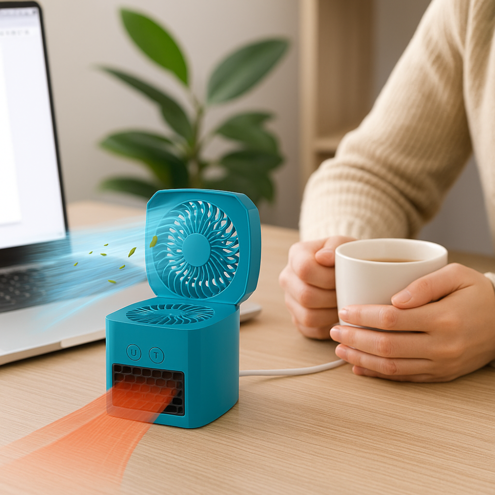 Desktop Electric Heater Fan Combo