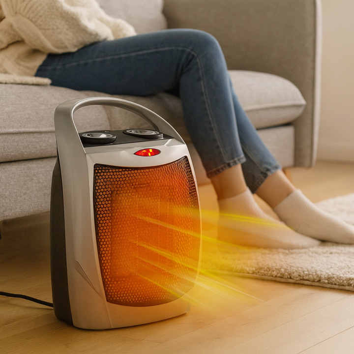 Indoor Space Heater with Temperature Sensor Adjustable Thermostat