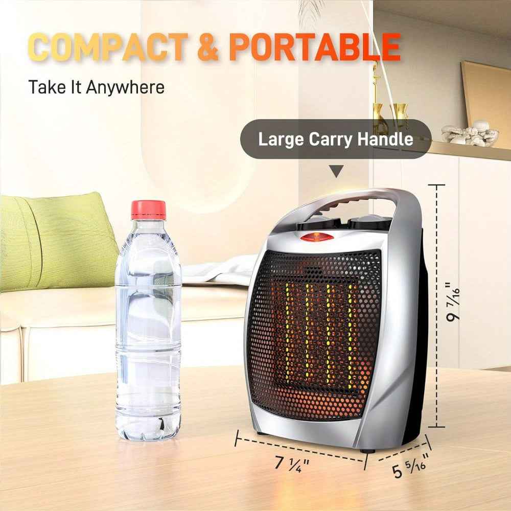Indoor Space Heater with Temperature Sensor Adjustable Thermostat