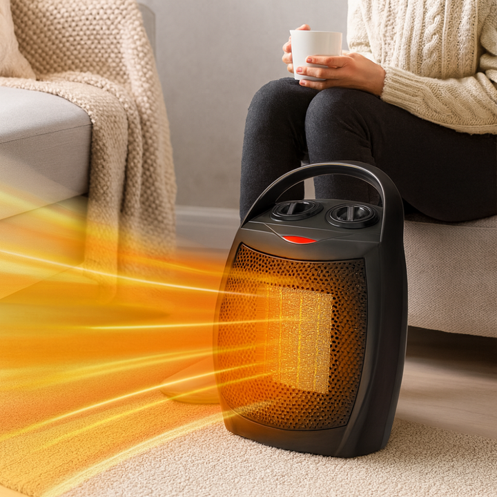 Indoor Space Heater with Temperature Sensor Adjustable Thermostat