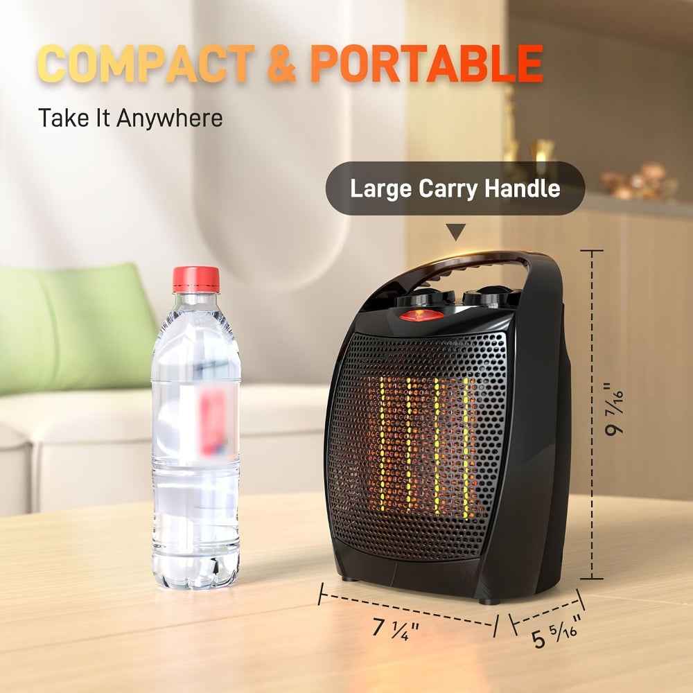 Indoor Space Heater with Temperature Sensor Adjustable Thermostat