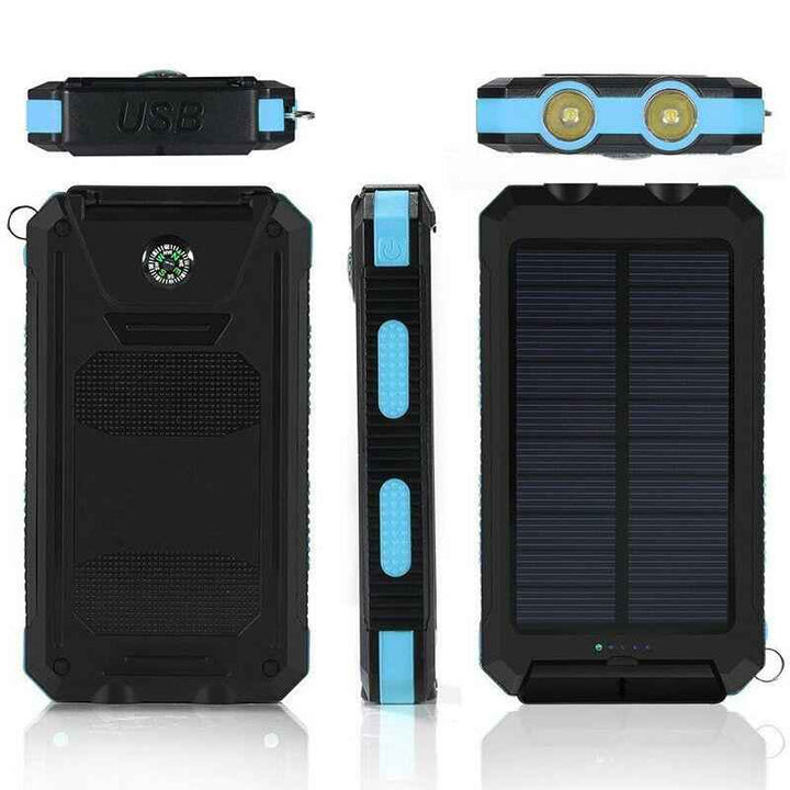 20000mAh Waterproof Power Bank Dual USB Flashlight