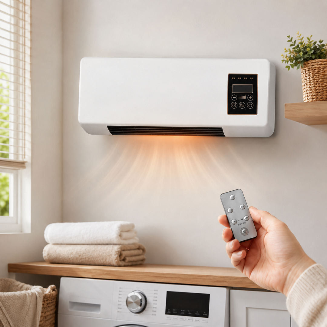 Portable Space Heater Compact Fan Heater  Bathroom Bedroom Office