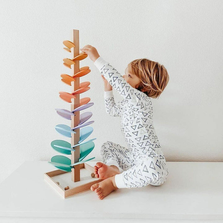 Wooden Rainbow Sound Tower Educational Toy Set