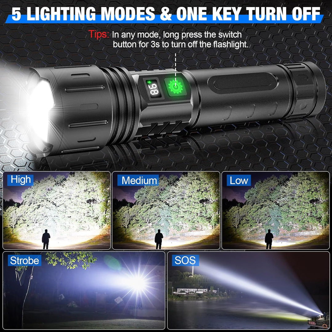 Jowsie World's Brightest LED Torch – 100,000 Lumens, Waterproof