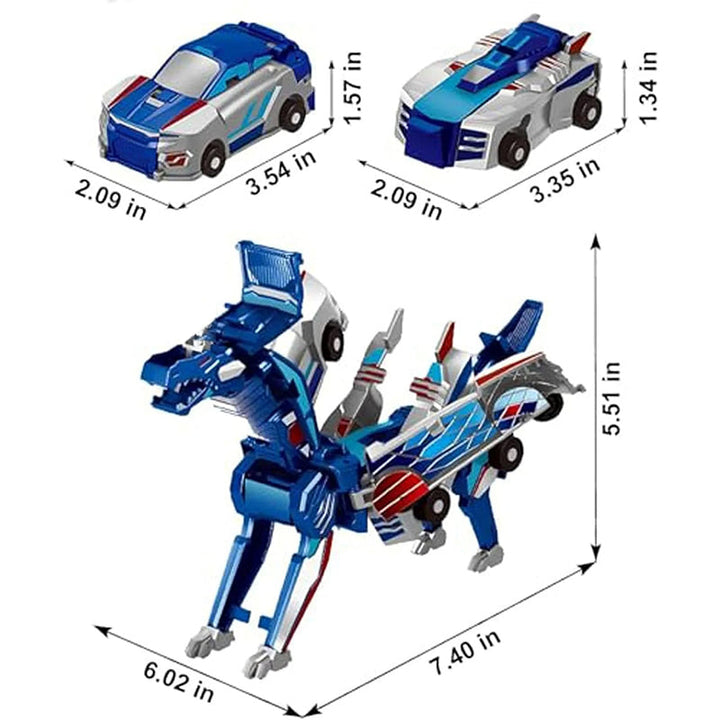 Kids Transformer Car Dinosaur Magnetic Toy Set