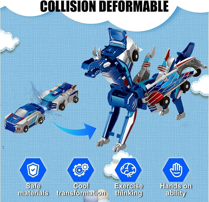 Kids Transformer Car Dinosaur Magnetic Toy Set
