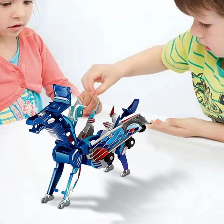 Kids Transformer Car Dinosaur Magnetic Toy Set