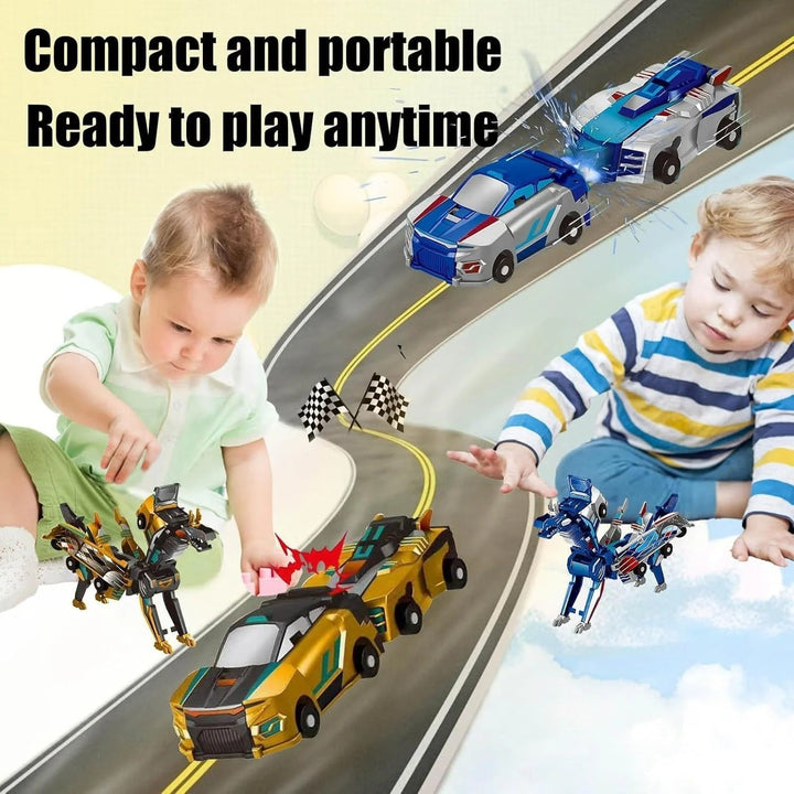 Kids Transformer Car Dinosaur Magnetic Toy Set