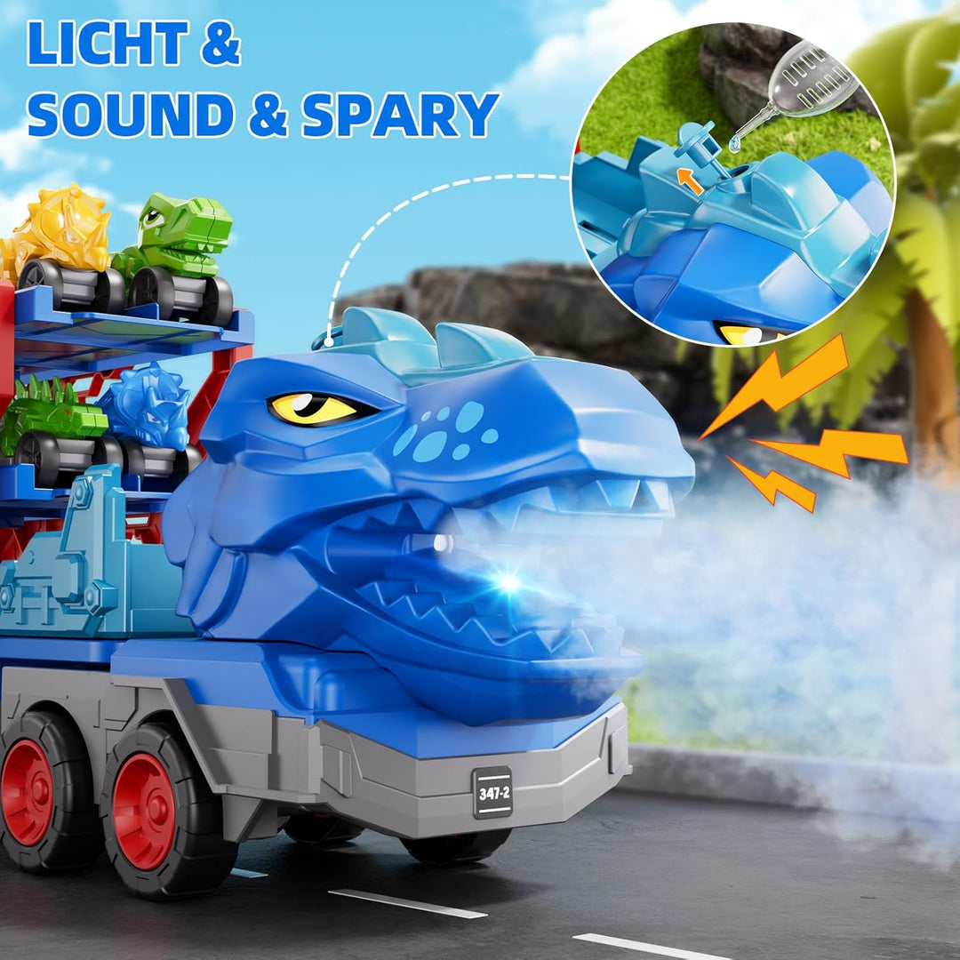 Dinosaur Truck Toy Set with Dino Cars and Track System