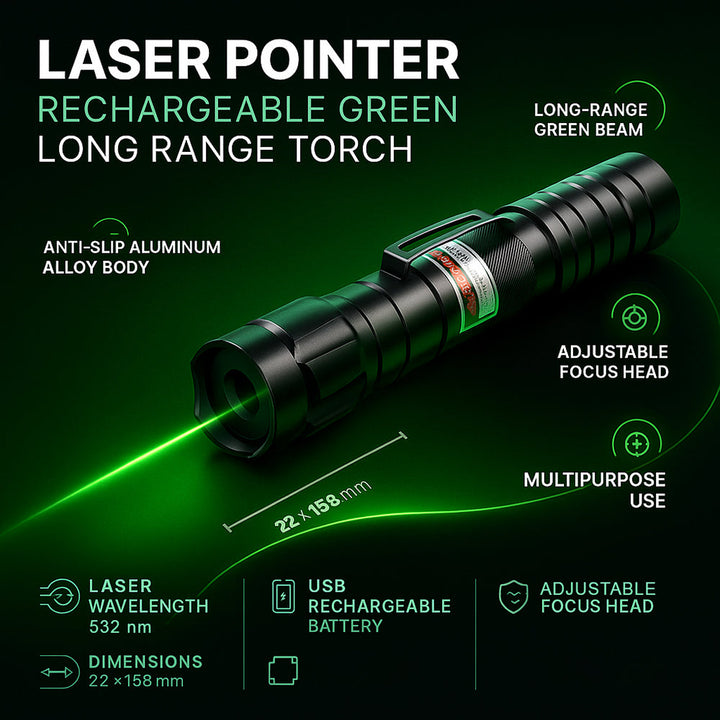 Rechargeable Laser Pointer Torch Long Range
