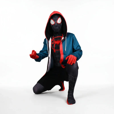 Miles Morales Costume Spider Verse Superhero Halloween Cosplay Outfit