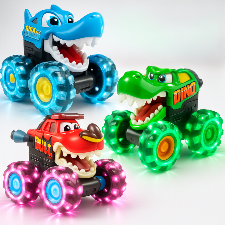 Monster Truck Toy Light Up Cars Play Set
