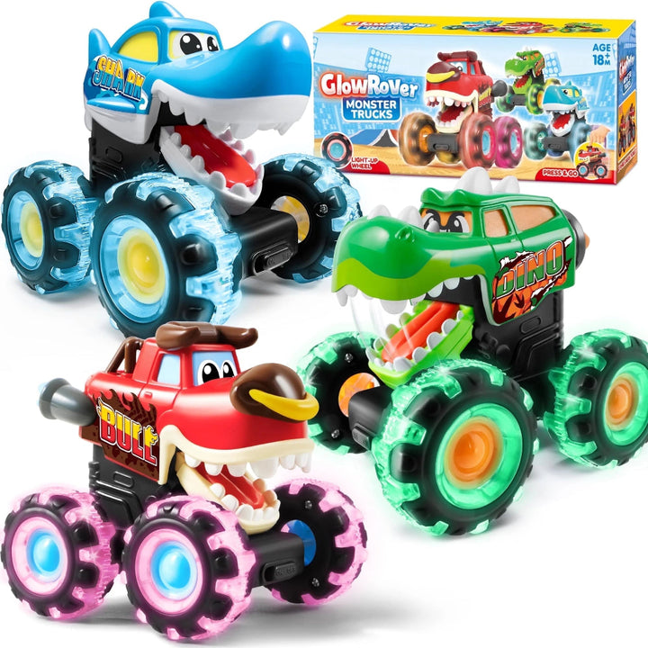 Monster Truck Toy Light Up Cars Play Set