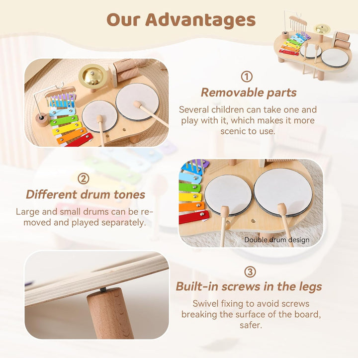 Montessori Music Activity Table Toy Sound Instrument