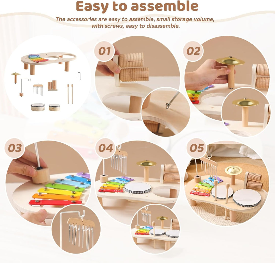 Montessori Music Activity Table Toy Sound Instrument