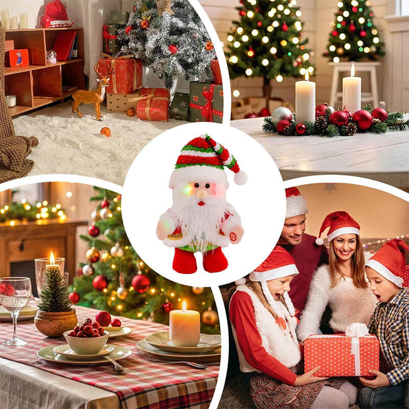 Santa Plush Toy Doll LED Light