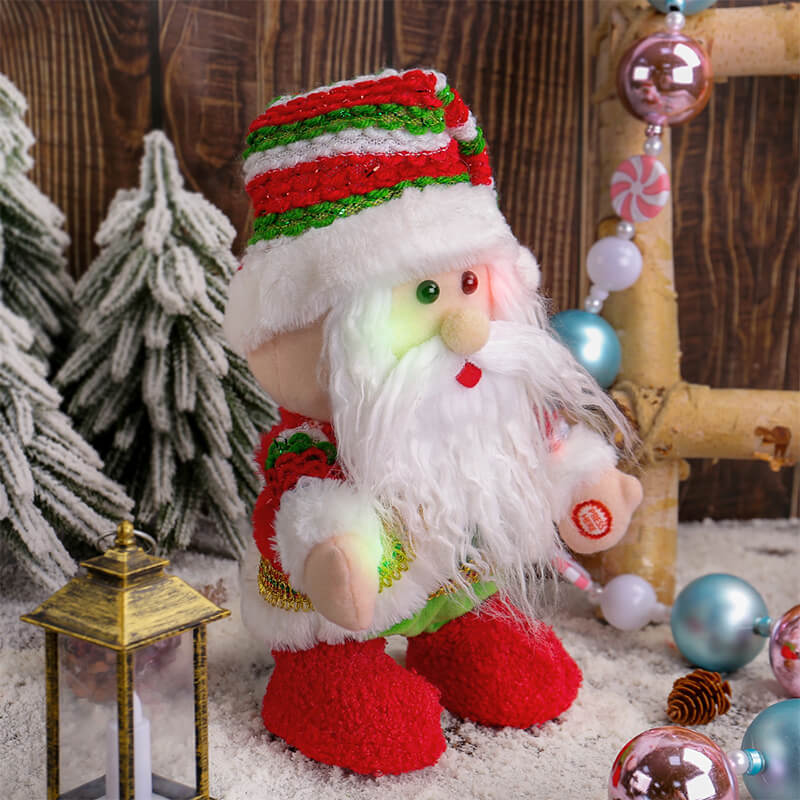 Santa Plush Toy Doll LED Light