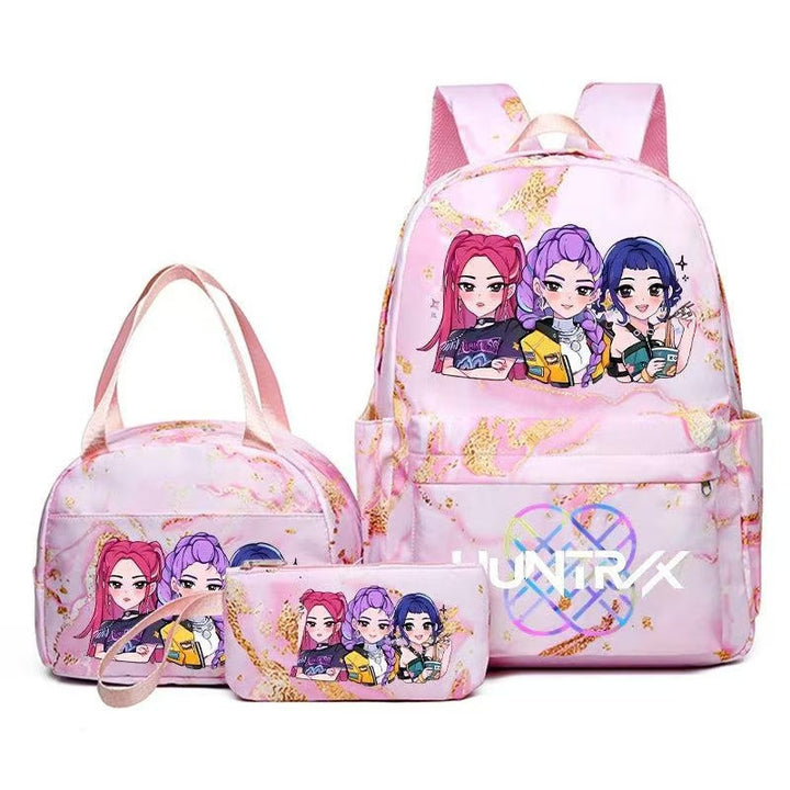 KPop Demon Hunters 3-Piece School Backpack Set with Lunch Bag and Pencil Case