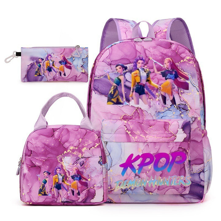 KPop Demon Hunters 3-Piece School Backpack Set with Lunch Bag and Pencil Case
