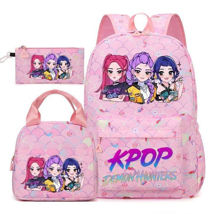 KPop Demon Hunters 3-Piece School Backpack Set with Lunch Bag and Pencil Case