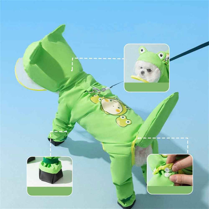 Dog Raincoat Waterproof Full Body Coverage Adjustable